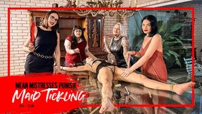 4 Bosses tie the Maid to the table and punish her with intense tickling (720 EN-sub) Foot Tickling - Lesbian Tickle - Tickle Brush - Sensual Tickling - Tickler