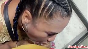 Blowjob at the bank'_s ATM on the Colombian coast. (Outdoor public exhibitionism)