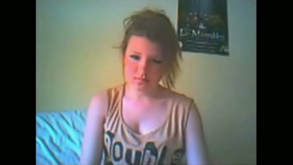 Cute white teen skank flashes her small tits first