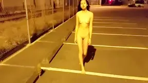 Night Evening Undressed Walk On Public Parking (asian)