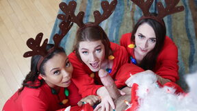 Xmas baking ends in a dick sharing foursome