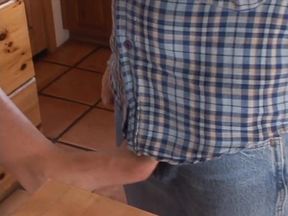 Redhaired girl makes BJ and gets toes licked