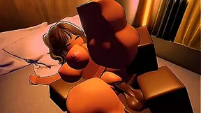 Roblox Avatar Overwhelmed by Huge BBC in Hot Interracial Cartoon Action