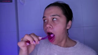 I brush my teeth deeply, spit in glass, Lila Jordan