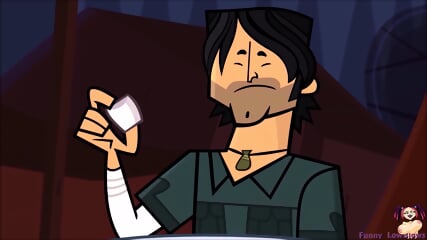 Total Drama SCARY GIRL BALLBUSTING anime kick in the nuts LAUREN purple hair nutshot