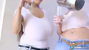 Hitomi and Sha Rizel are two gorgeous Asian babes with big tits.