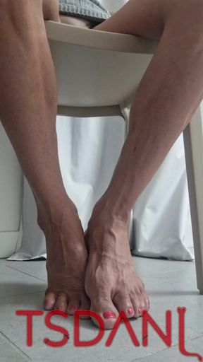 At Home, Showing My Feet by Voice, I Think About When It Will Be Wonderful to Suck Them All at Night