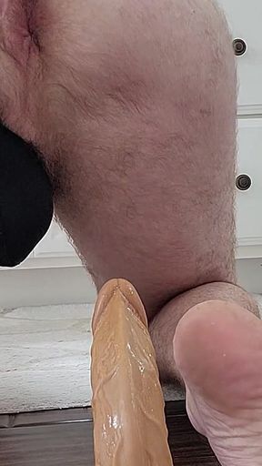 Precum in My Silk Panties While Cumming From My Ass Riding a Dildo and Squirting a Huge Load