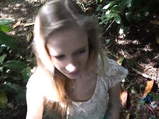Vacation with sweet Rachel James - public blowjob and took a deep creampie, in public!