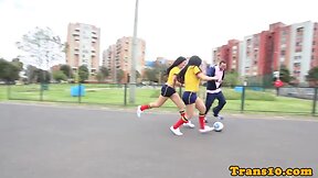 Latina TGirl`s Threeway Fetish: Busty, Booty & Big Tits!