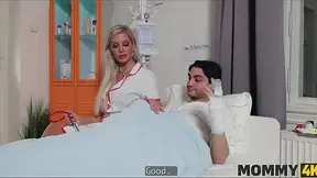 Hot MOM nurse helps cure young dick