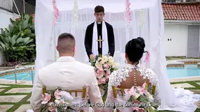 Cheating Latina MILF Mariana Martix gets her big ass doggy fucked on her wedding day