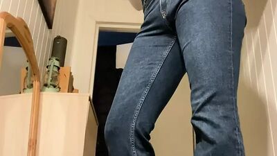 In tight flared girls jeans