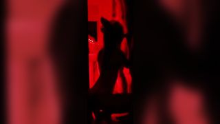 Adorable Red Fox Women and Tik Tok Silhouette Challenge Meow