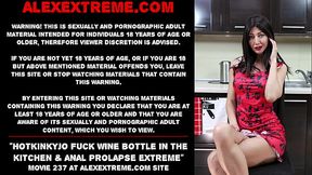 Hotkinkyjo fuck bottle in the kitchen &amp_ anal prolapse extreme