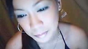 Sexy Asian skank on webcam flashes her big boobs topless