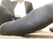 DRESS SHIRT - DRESS PANTS - RIBBED DRESS SOCKS - MANLYFOOT - ENGLISH SUBTITLES- 👞 🧦