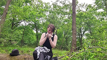 Hiding a panty and tape gag under an innocent looking white mask ?