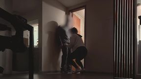 Real Coworkers. Empty Office. Holiday Quickie by the Kitchen Door.