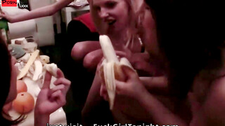 Blow the Roof Off Insatiable Lesbian Foursome Gets Wild in the Living Room!