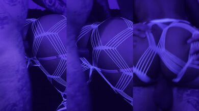 Ebony teen step sis takes cock under black light and gets CUM