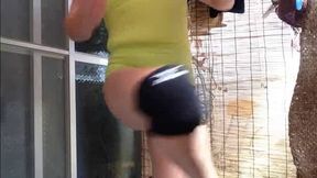 Volleyball Shorts: Asian Crossdresser Strips