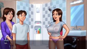 Summertime Saga By Kompas Productions - Horny and Lucky Dude Loves Seeing His Next door roommate Big Juicy Wet Boobs| Busty House MILF Wants Him To Help Her