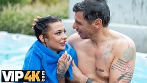 Charlie Dean, Chloe Heart & Denis Marti get kinky in the infinity mess of a pool