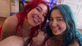 Alt bitches getting shared by two guys turn by turn. Getting fucked all over