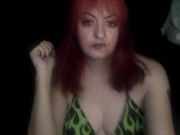 Horny e-girl shows hairy wet pussy on webcam