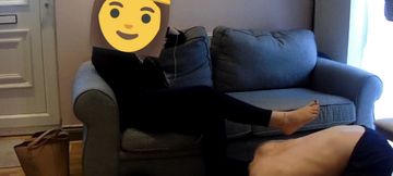 Foot slave while plotting humiliation