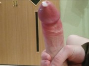 teen twink boy masturbates his big dick and cums after school