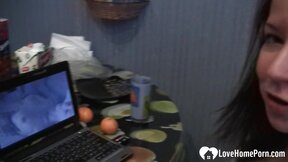 Caught her watching porn so she blew me