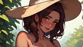 Waifu Garden Lady POV - Panties Aside Penetration &amp; Bench Close-Up Fucking (Preview)