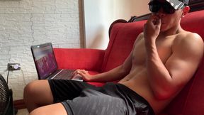 Relaxing in the Living Room While I Get a Blowjob