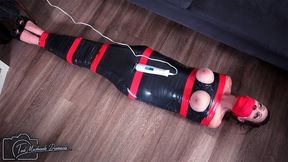Twat Tingled in Tight Tape - His Cocooned Cum Slut Is Moaning, Mummified and Sucking on Panties as Her Pussy Gets Vibrated with Slyyy - 1080