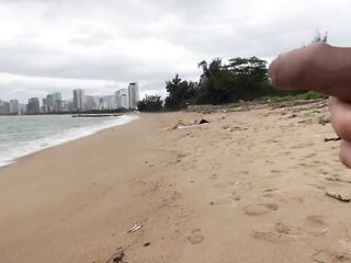 Hottie Can I Cum On Your Boobs? - Public Schlong Flashing On The Beach