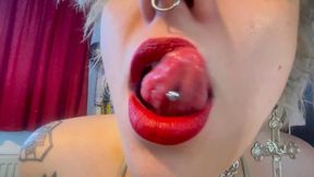 fuck my lipstick off stepbro! lipstick kisses lipstick blowjob gothic spit fetish tongue fetish glitterqueen1999