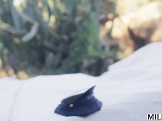 MILFY Hawt Officer teaches bad hunk a lesson