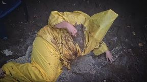 Wet Mud Girl in Rainwear – Muddy Wetlook Rain Jacket & Rain Coat Play
