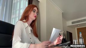 Redhead British Milf Boss Gets Anal Pounded By 2 Blacks In Her Office After Their Job Interview !!! 15 Min - Zara Durose