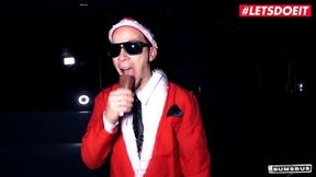 BUMSBUS Petite German Girl Lullu Gun Offers Her Mouth And Pussy During Christmas LETSDOEIT