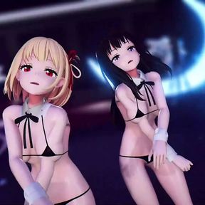 2 Cute Teens Dancing In Sexy Swimsuit + Gradual Undressing (3D HENTAI)