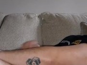 Cute Guy Wanks on the Couch during Quarantine