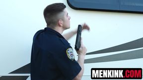 Rookie cop Harrison Todd raw ravaged by Cliff Jensens thick cock