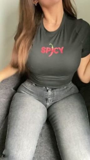 Teen girl Try on big ass skinny jeans