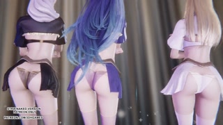 [MMD] LAYSHA - PINK LABEL Ahri Kaisa Seraphine Evelynn Sexy Kpop Dance Uncensored Hentai