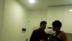 i find the neighbor in the lift he sucks him up to the fourth floor and award i fill my milk ass in the balcony