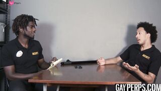 Muscle security officer ass drills gay guy after sensual BJ