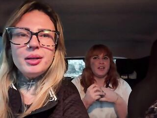 We called a homeless woman from below the overpass! To have some sexy sex with us in the car! The whore with the giant bazookas and pink vagina wanted to cum a lot.